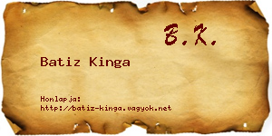 Batiz Kinga névjegykártya